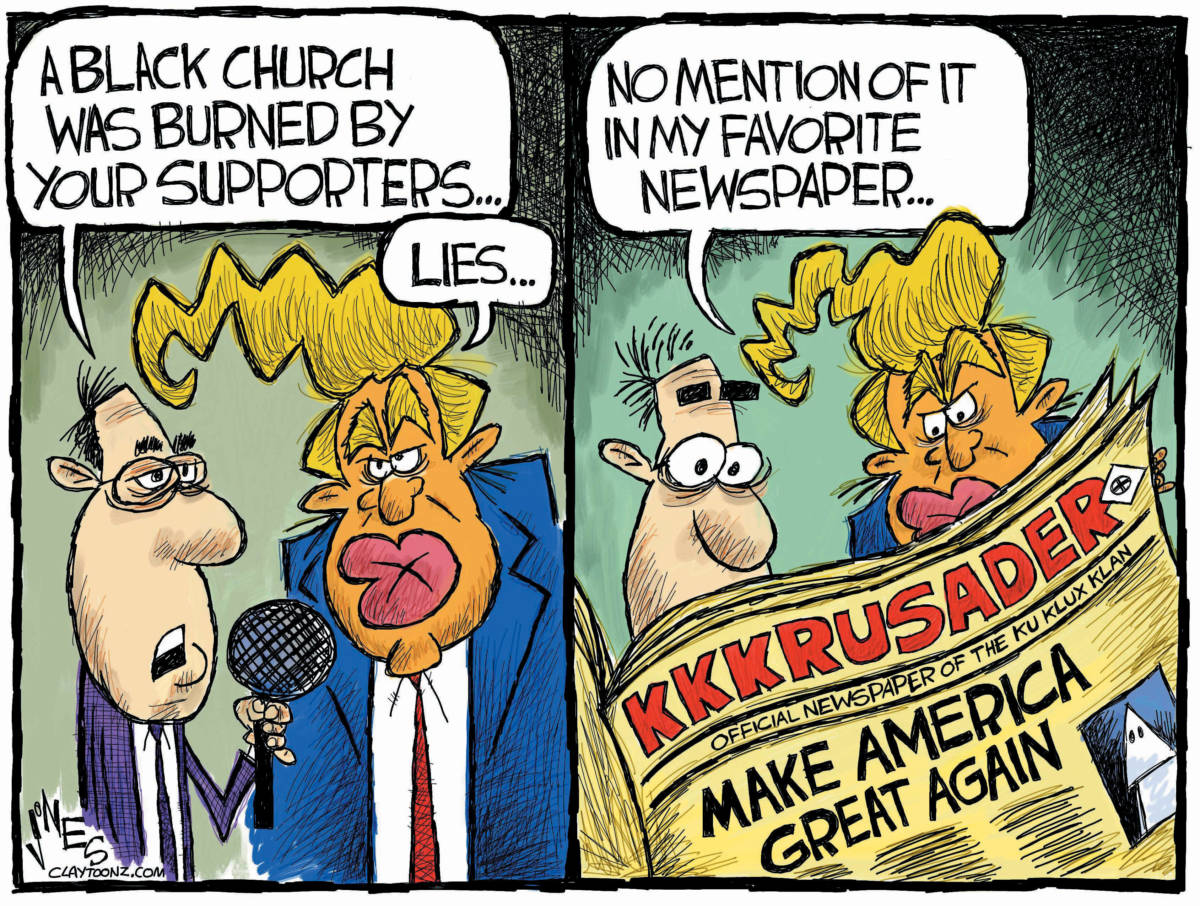 Donald Trump ku klux klan political cartoon