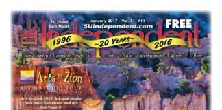The Independent January 2017 (.PDF) featuring Arts to Zion Art & Studio Tour The Independent St. George Southern Utah