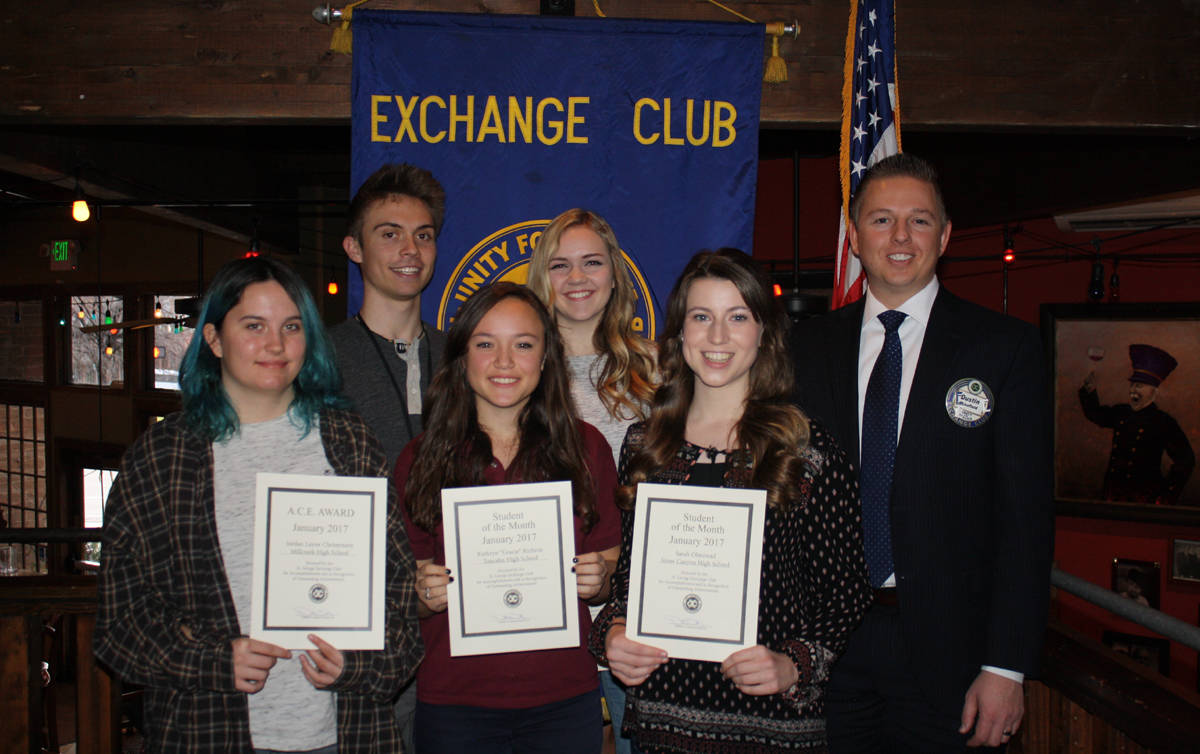 St. George Exchange Club announces January 2017 Student of the Month recipients