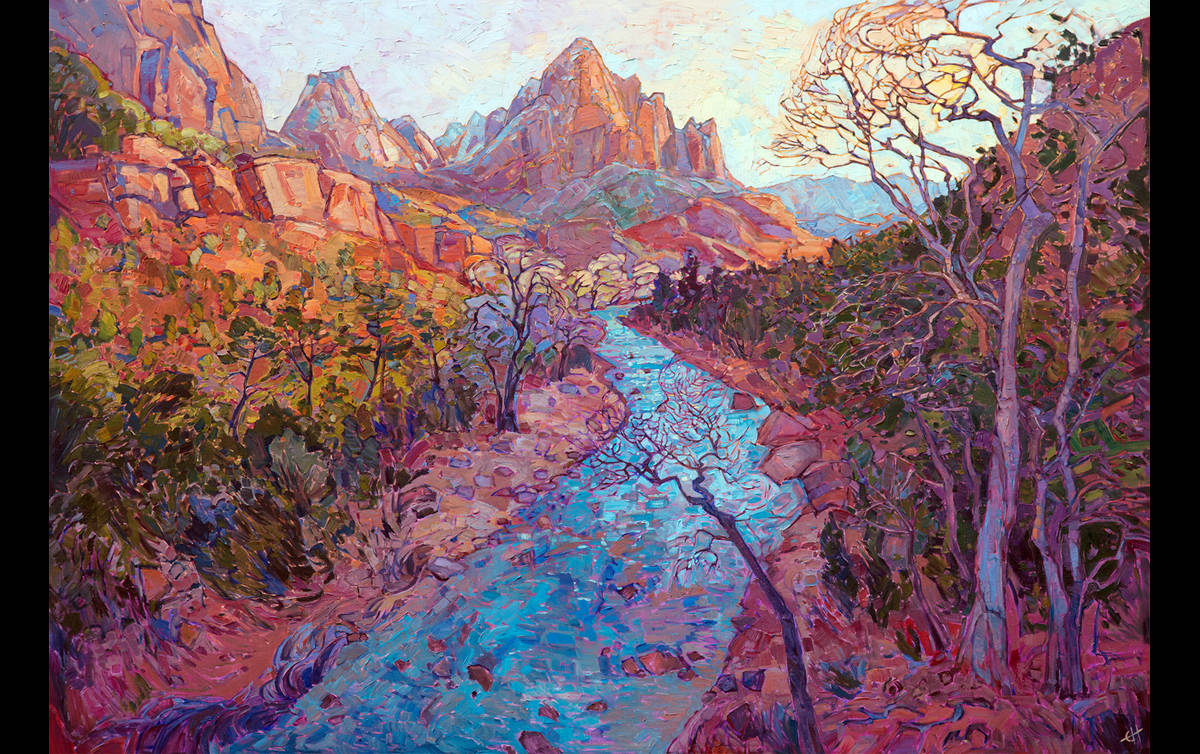 Erin Hanson and Royden Card featured at Zion National Park Museum exhibit Impressions of Zion