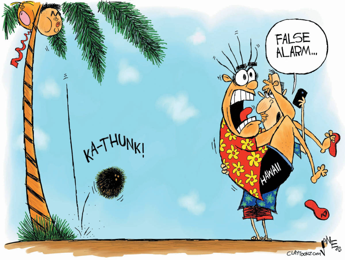 Cartoon: "Hawaiian Heart Attack"