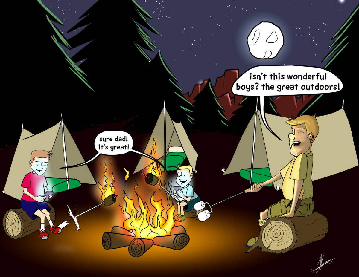Cartoon: "Just a Campin'"