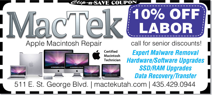 Apple Repair St. George Utah | 10 Percent Off Labor at MacTek