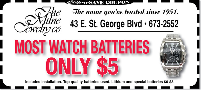 St. George, Utah Jeweler | $5 Watch Batteries at Milne Jewelry