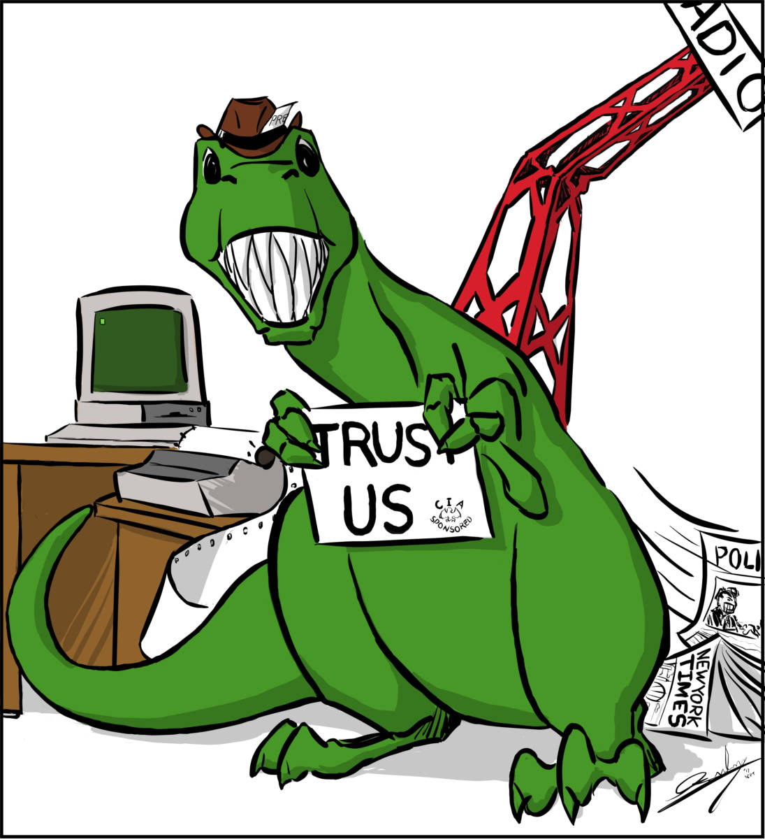 Cartoon: "Dino Press" By Chad Ginsburg, Skroder Comics