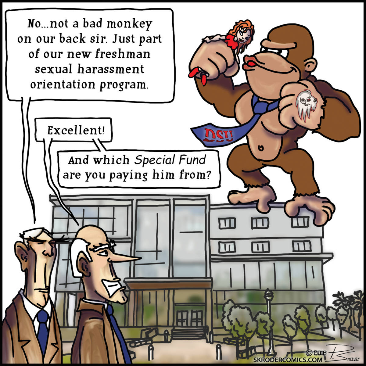 Cartoon: "DSU Monkey Business" By Paul Snover, Skroder Comics