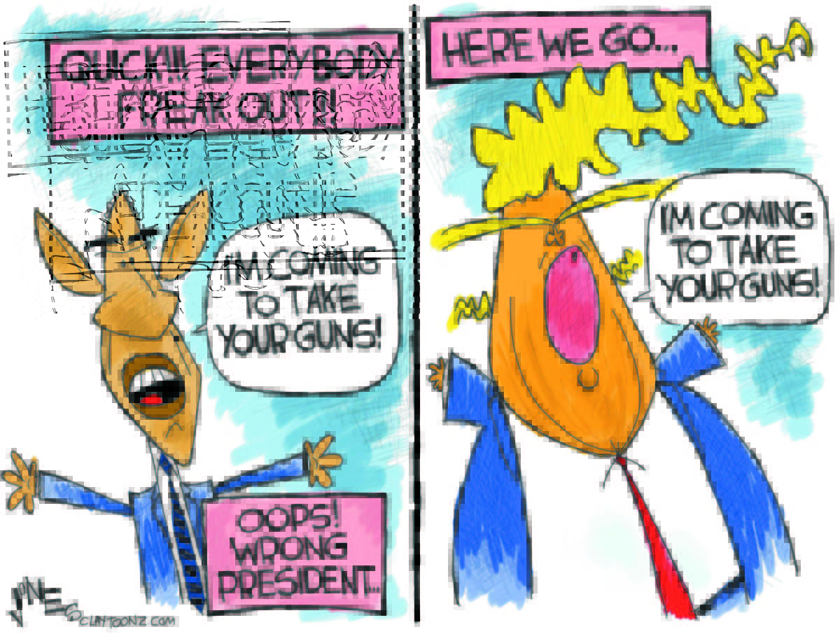 Cartoon: "Gun Grabbin’ President"