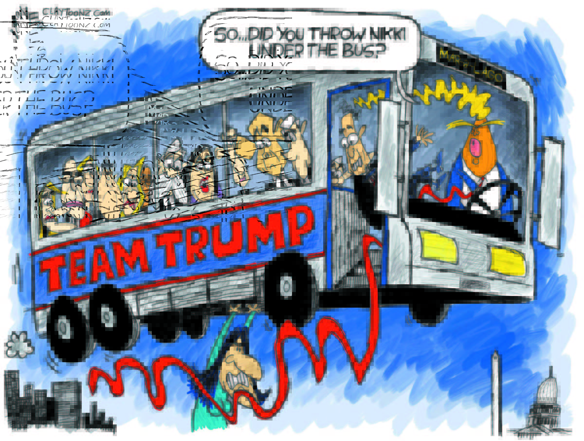 Cartoon: "Under The Bus"