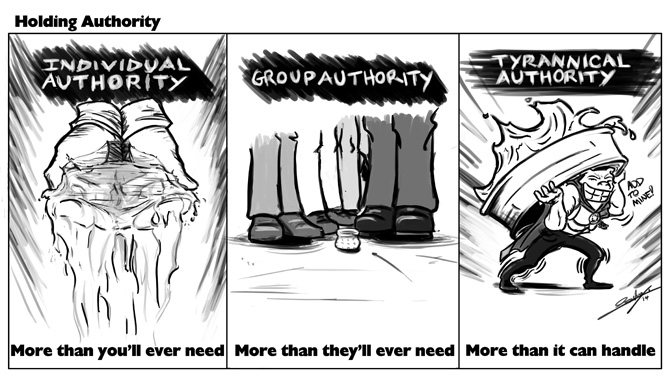 Cartoon: "Holding Authority" By Chad Ginsburg, Skroder Comics