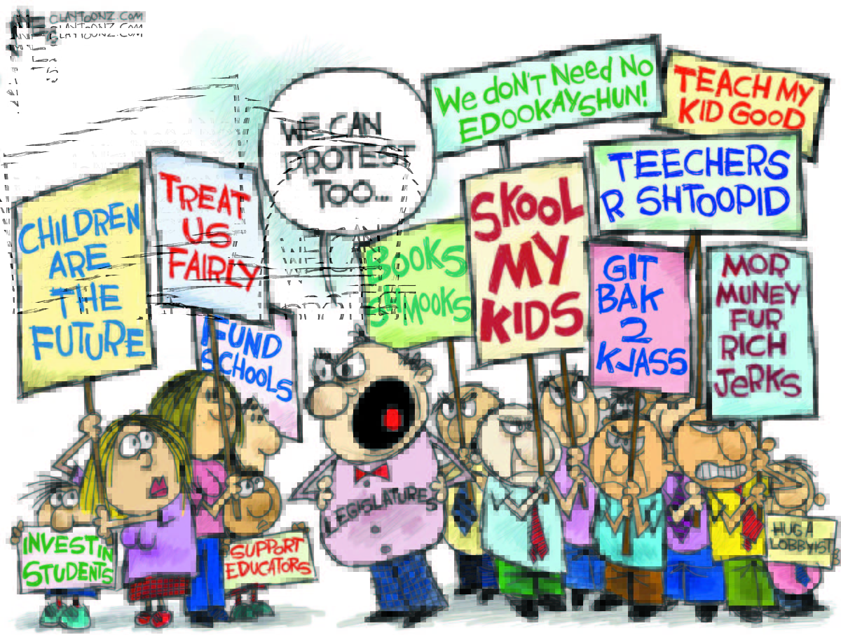 Cartoon: "Teacher Walkout"