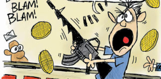 Cartoon: “Swifty Naked Waffle Shooter” Cartoon: "Swifty Naked Waffle Shooter"