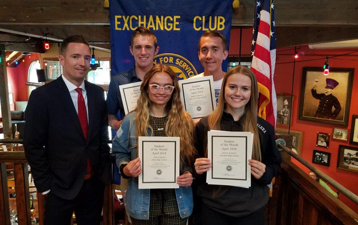 Students of the Month for April honored by St. George Exchange Club