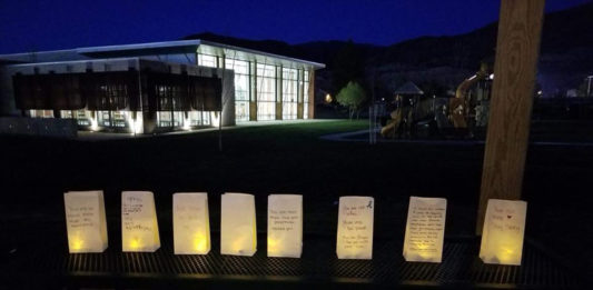 Teal ribbon flags lined a path at Canyon Creek Women's Crisis Center's inaugural Shine a Light on Sexual Assault event April 26 in Cedar City.