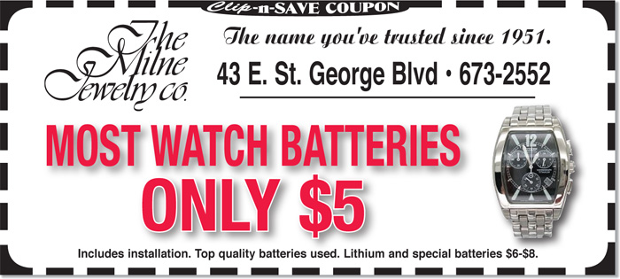 St. George, Utah Jeweler | $5 Watch Batteries at Milne Jewelry