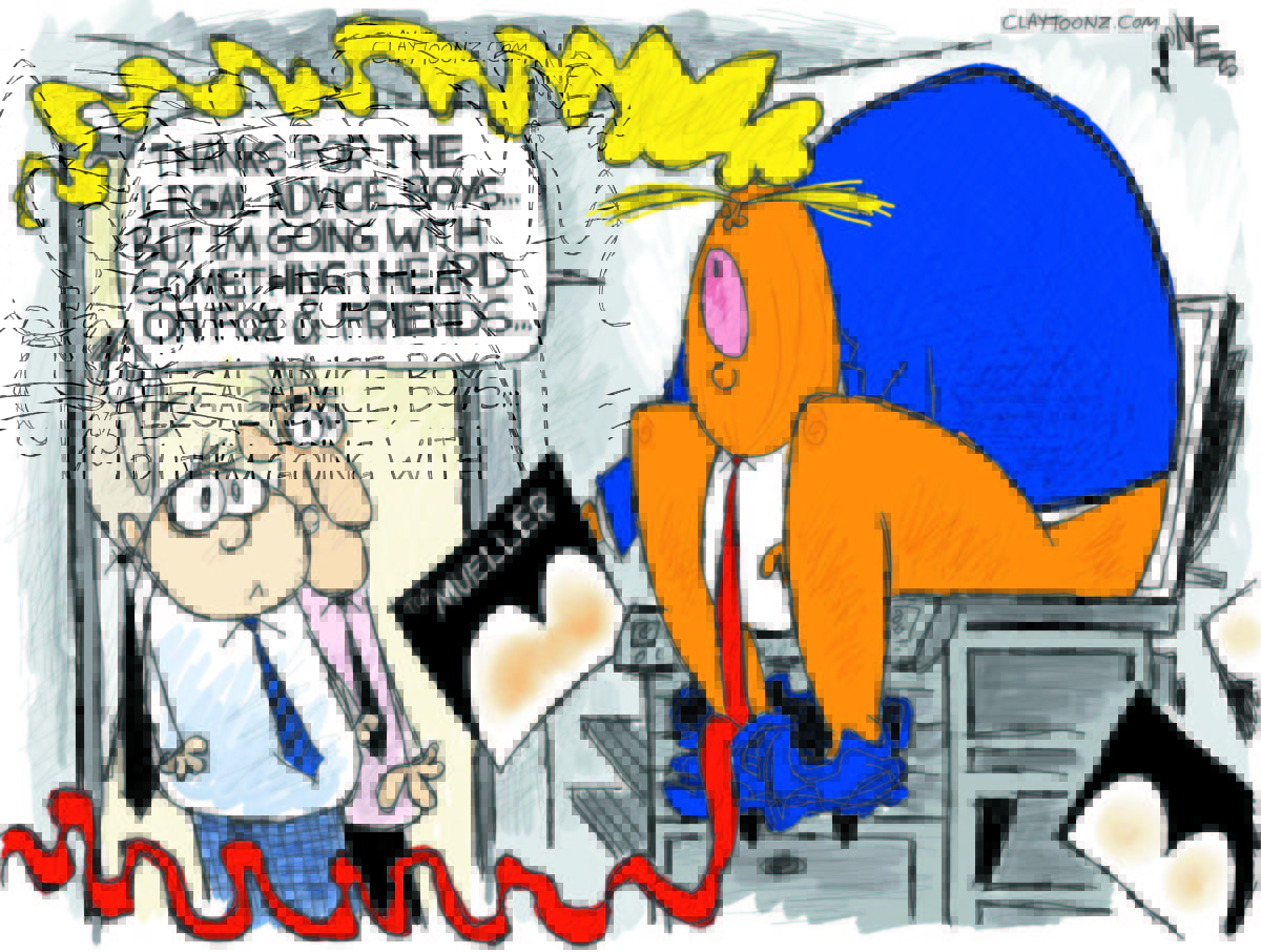 Cartoon: "Butt No Collusion"