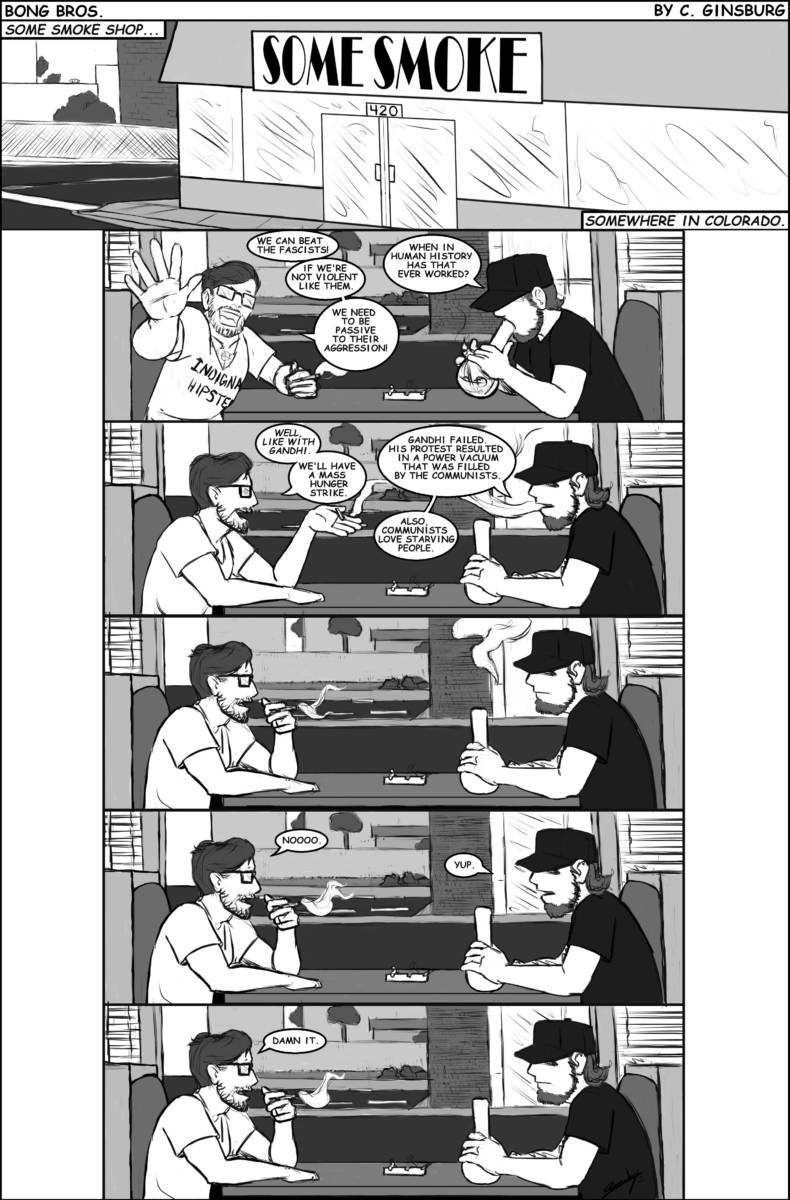 Cartoon: "Smoke Shop Gandhi" By Chad Ginsburg, Skroder Comics