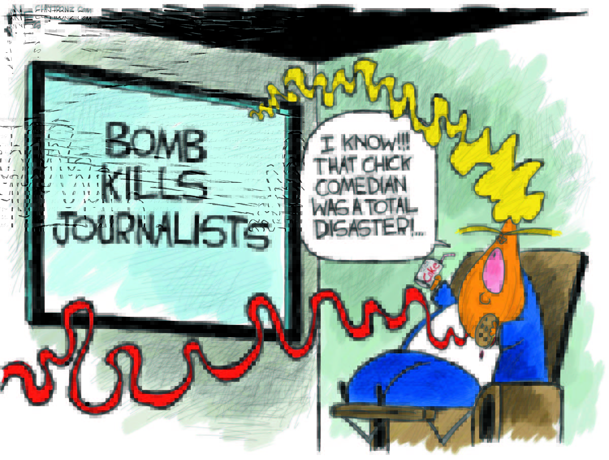 Cartoon: "Trump Sees A Bomb"