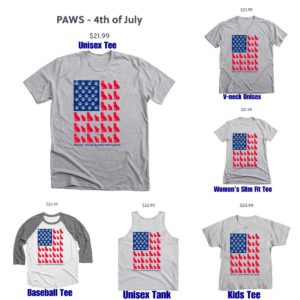 P.A.W.S Adoption Center is selling Independence Day-themed shirts for a chance to win $200 worth of prizes the annual St. George Fourth of July Parade.