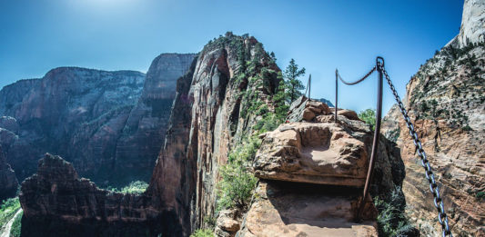 The West Rim Trail, including the route to Angels Landing, reopened Sept. 22. The popular trail has been closed since an intense thunderstorm on July 11, which caused flooding, mudslides, and rockfalls.