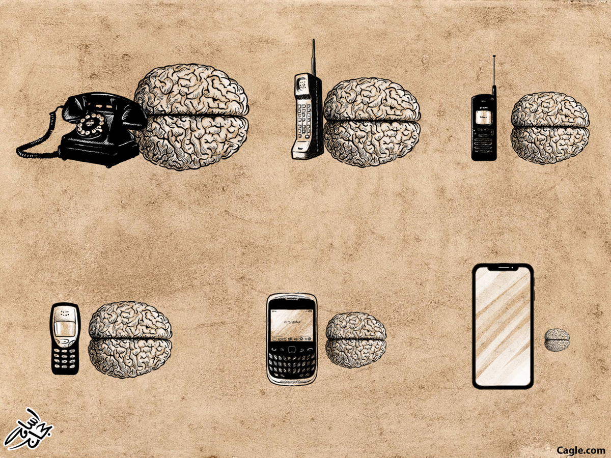Smartphone brain evolution, Osama Hajjaj, smartphone, brain, evolution, technology