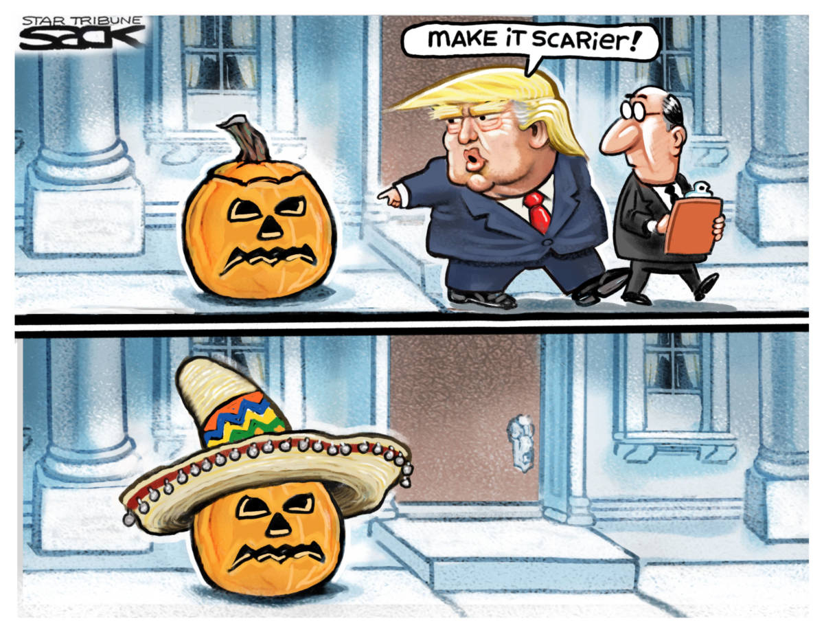 Scary Pumpkin, Steve Sack, southern Utah, Utah, St. George, The Independent, Pumpkin Halloween,Mexican,Hispanic,caravan,fear,xenophobia,Honduras,asylum