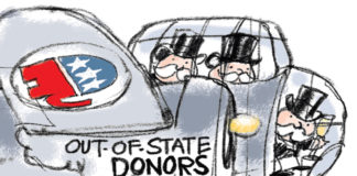 Campaign Cash Campaign Cash, Pat Bagley, southern Utah, Utah, St. George, The Independent, Mia Love, Mia, Rob Bishop, GOP, bomber, bombing, donors, campaign cash, Rep Stewart, Chris Stewart, Utah, contributions, WW2, Republicans, billionaires, oligarchs