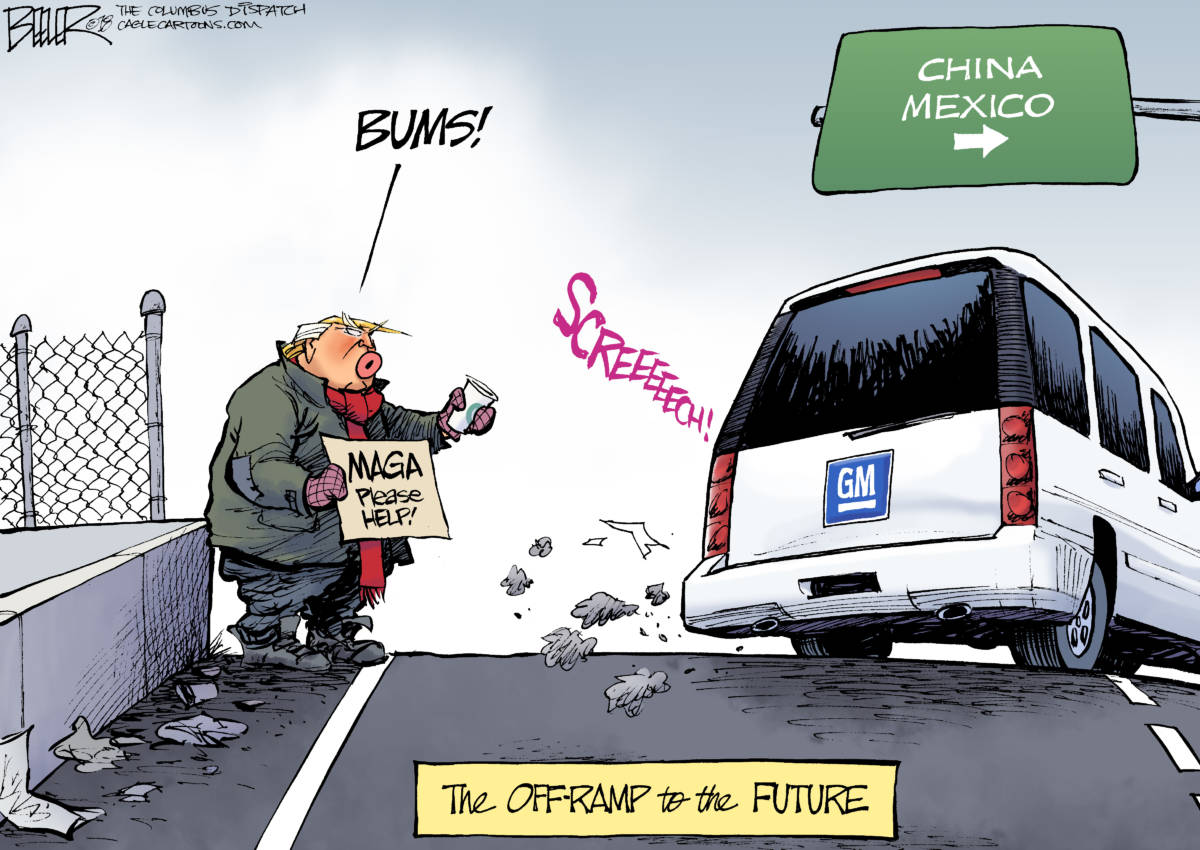 General Motors, Nate Beeler, southern Utah, Utah, St. George, The Independent, donald trump, president, gm, general motors, automobile, company, business, china, mexico, plant, factory, close, closing, economy, maga, bum, politics, jobs, offramp