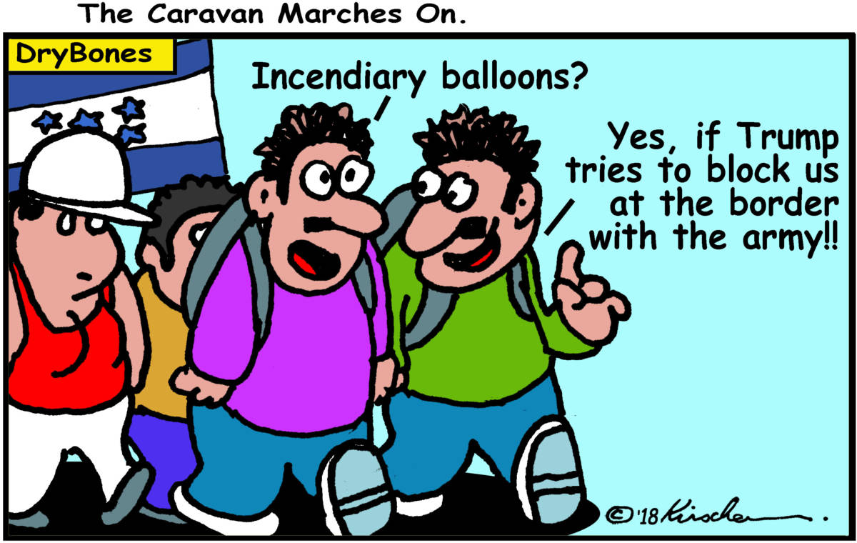 Caravan Balloons, Yaakov Kirschen, Dry Bones, southern Utah, Utah, St. George, The Independent, Caravan, Trump, border, America, Gaza, Israel, incendiary balloons, balloons, Hamas, occupation, invasion,