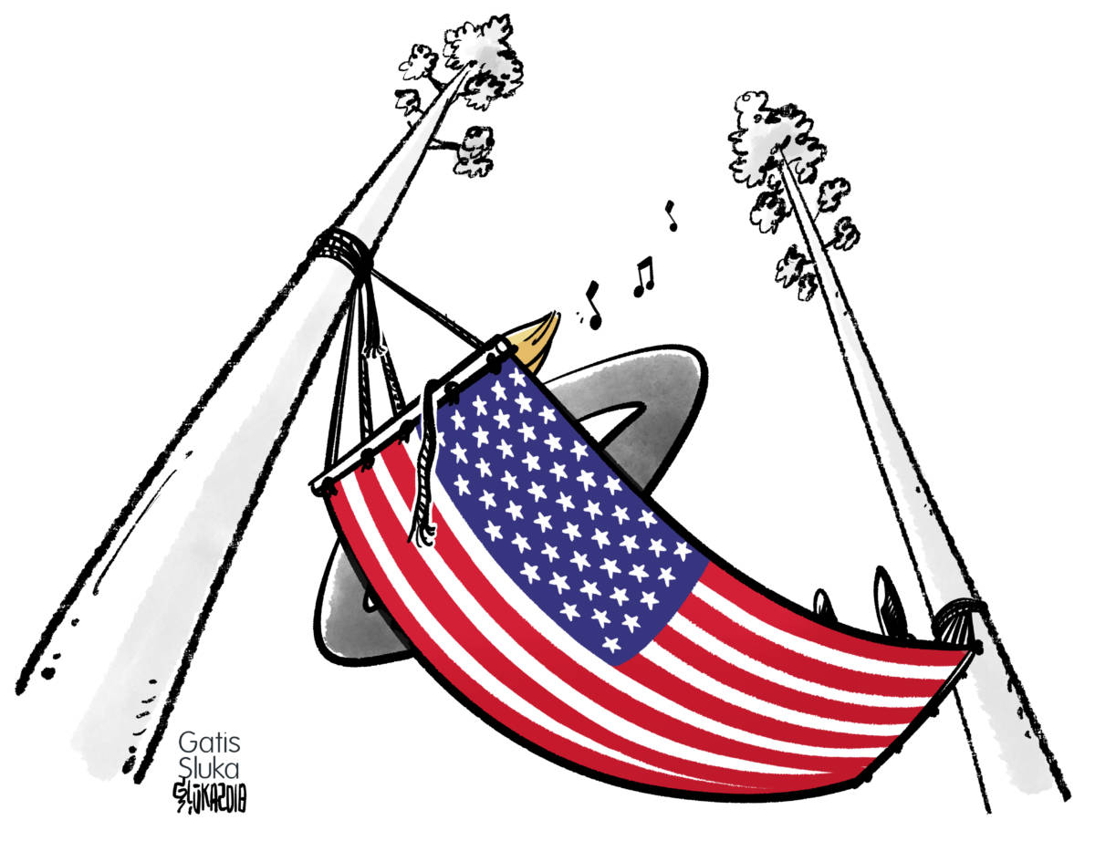 After the US midterm elections, Gatis Sluka, southern Utah, Utah, St. George, The Independent, elections, US, USA, United States, hammock, flag, Donald Trump, president, whistle, relax