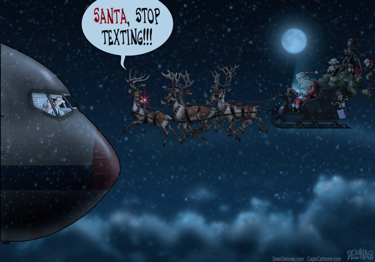 Santa Texting Christmas, Sean Delonas, southern Utah, Utah, St. George, The Independent, Santa Claus,Texting,Xmas,Reindeer,Jet,Airline,Christmas