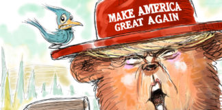 Trump Smokey Bear Trump Smokey Bear, Ed Wexler, southern Utah, Utah, St. George, The Independent, trump, deadlywildfires, blame, grossmismanagement, withholdfederalpayments, climatechange