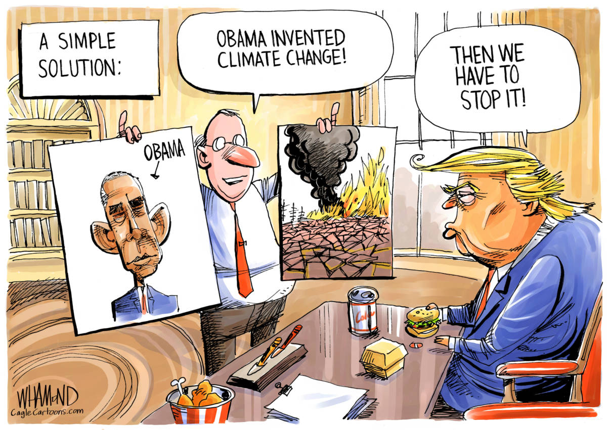 Obama invented climate change, Dave Whamond, southern Utah, Utah, St. George, The Independent, Trump,Obama,climate change,environmental policy,solutions,flash cards,oval office
