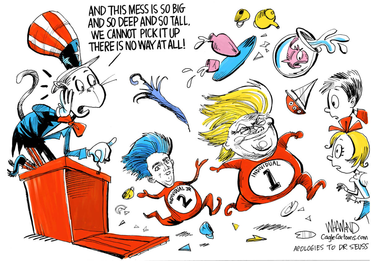 Individual 1 and Individual 2, Dave Whamond, southern Utah, Utah, St. George, The Independent, Trump and Trump Jr,Individual 1 and 2,disastrous administration, legal problems, multiple investigations, Cat in the Hat parody,Dr Seuss