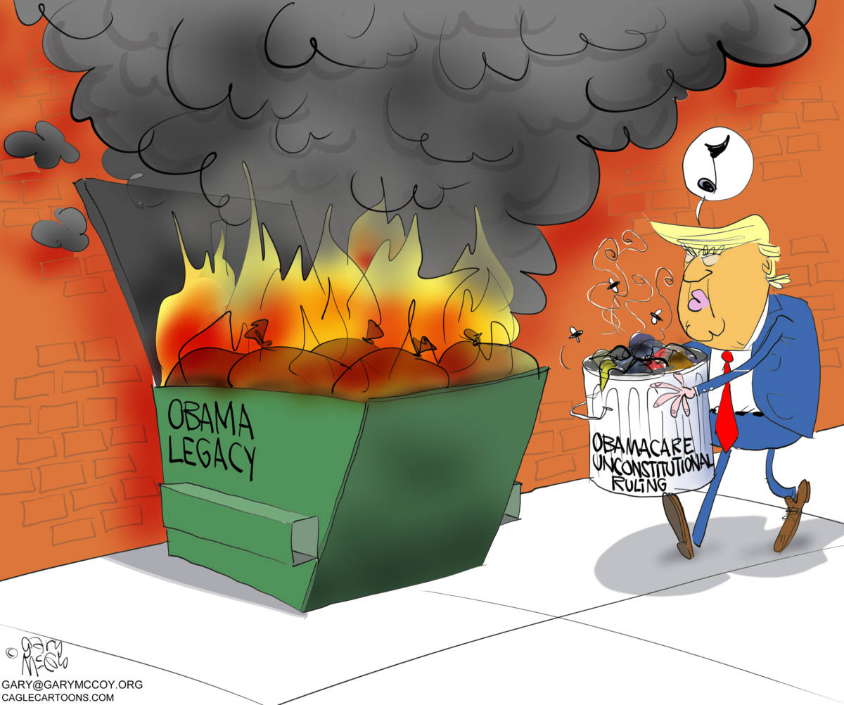 Obama Dumpster Fire, Gary McCoy, southern Utah, Utah, St. George, the Independent, Obamacare,Affordable Care Act,Judge Reed O’Connor,Health Insurance,Unconstitutional,888,individual mandate,pre-existing conditions,ACA,Supreme Court,Obama Legacy