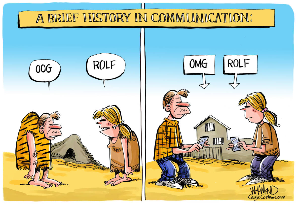 A Brief History of Communication, Dave Whamond, southern Utah, Utah, St. George, The Independent, Social media, grammar, iPhones, millennials, evolution, internet slang, how things have changed or not