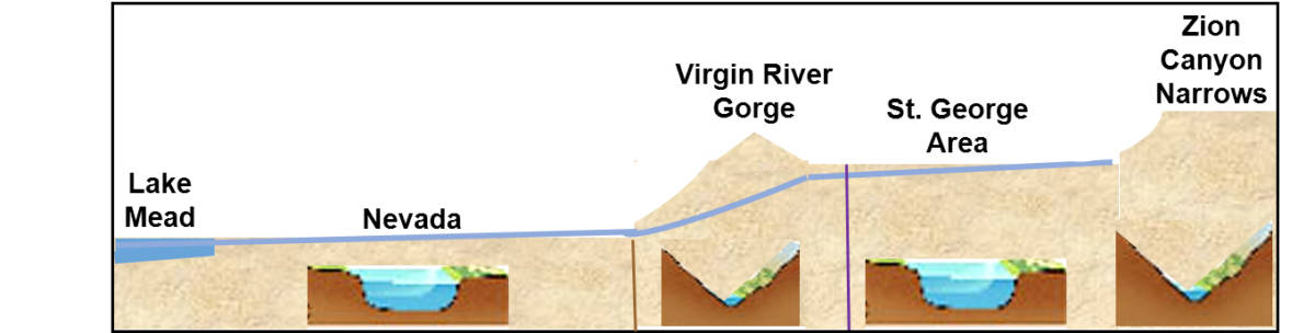 Our Geological Wonderland: The Virgin River has eroded two spectacular canyons: the Narrows in Zion National Park and the Virgin River Gorge in Arizona.