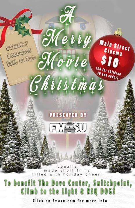 A Merry Movie Christmas will benefit DOVE Center, Switchpoint, Climb to the Light, and RSQ Dogs.