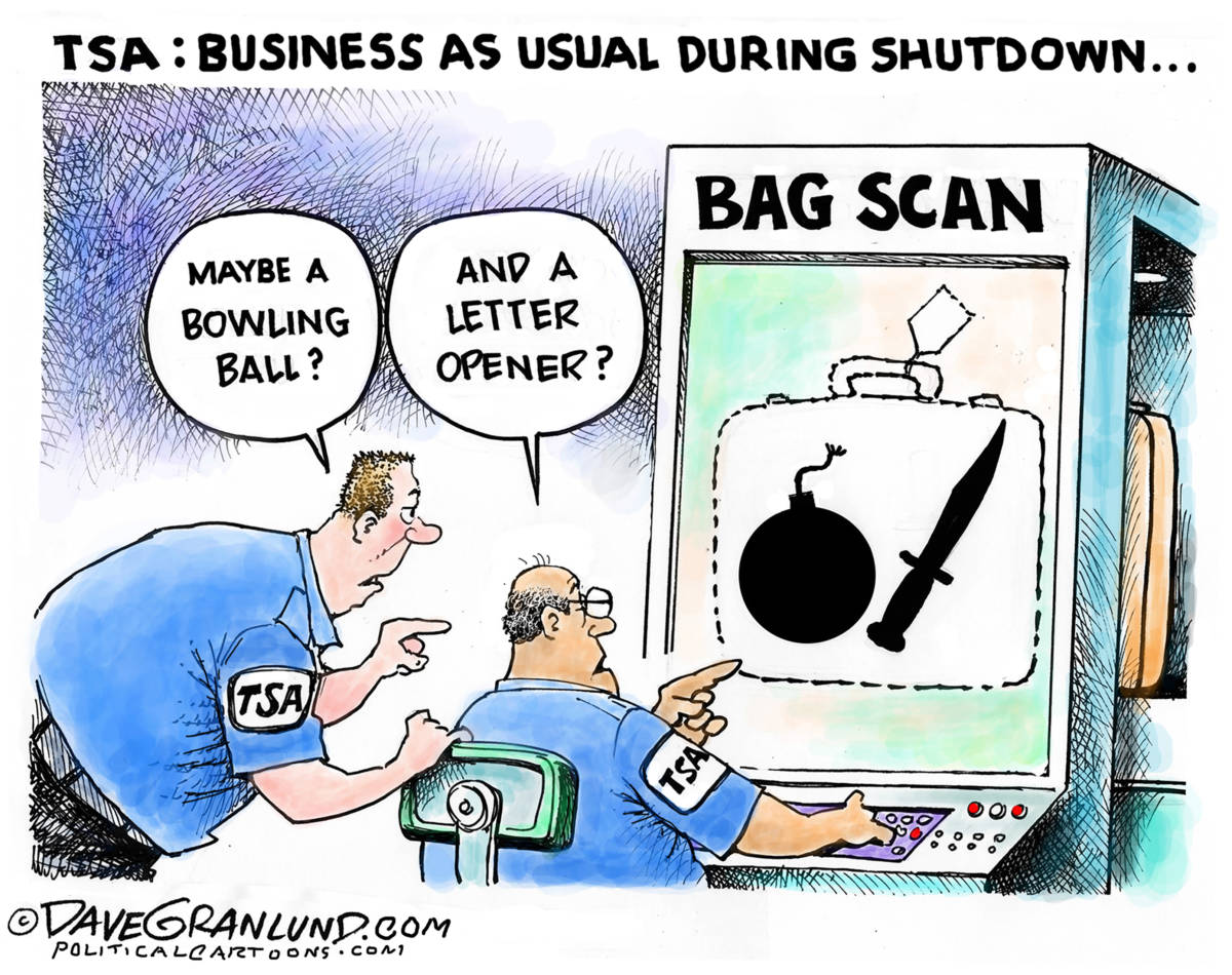 TSA during Gov't shutdown, Dave Granlund, southern Utah, Utah, St. George, The Independent, scan, baggage, guns, weapons, check, fail, missed, inspections, security, TSA, sickout
