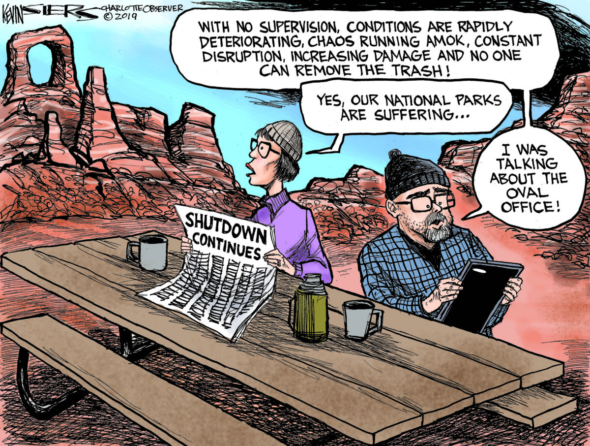 Shutdown's Parks and Wreck, Kevin Siers, southern Utah, Utah, St. George, The Independent, Trump, shutdown, congress, national parks, wall, border security