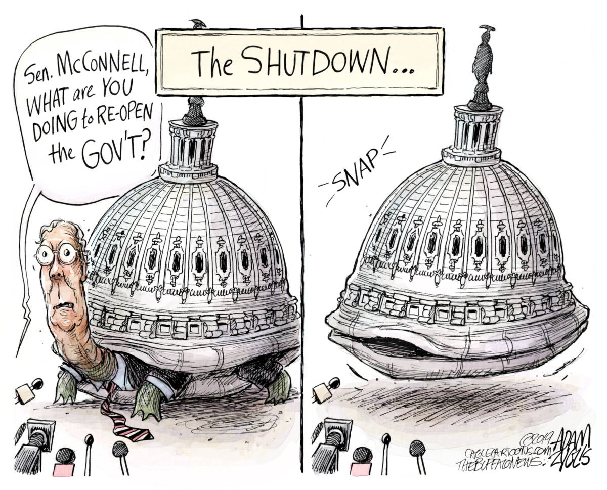 Missing Majority Leader, Adam Zyglis, southern Utah, Utah, St. George, The Independent, majority leader, mitch mcconnell, washington, congress, gop, republicans, box turtle, capitol, government, shutdown, leadership