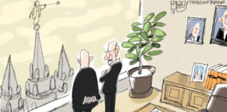 Mormon Temple Mormon Temple, Pat Bagley, southern Utah, Utah, St. George, The Independent, Temple, Salt Lake, Utah, LDS, Mormons, Latter-day Saints, Temple ceremony, endowment