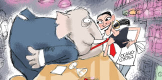 Alexandra Ocasio-Cortez Alexandra Ocasio-Cortez, Pat Bagley, AOC, Alexandra Ocasio-Cortez, GOP, Republicans, elephant, 70 rate, taxes, bar, bartender, twitter, social media, Dems, Democrats, media, FoxNews, Breitbart, Daily Caller, Carlson, Hannity