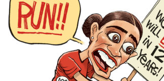 Cortez Chicken Little Cortez Chicken Little, Rick McKee, southern Utah, Utah, St. George, The Independent, alexandria ocasio-cortez, chicken little, climate change, global warming, 12 years, end of the world,