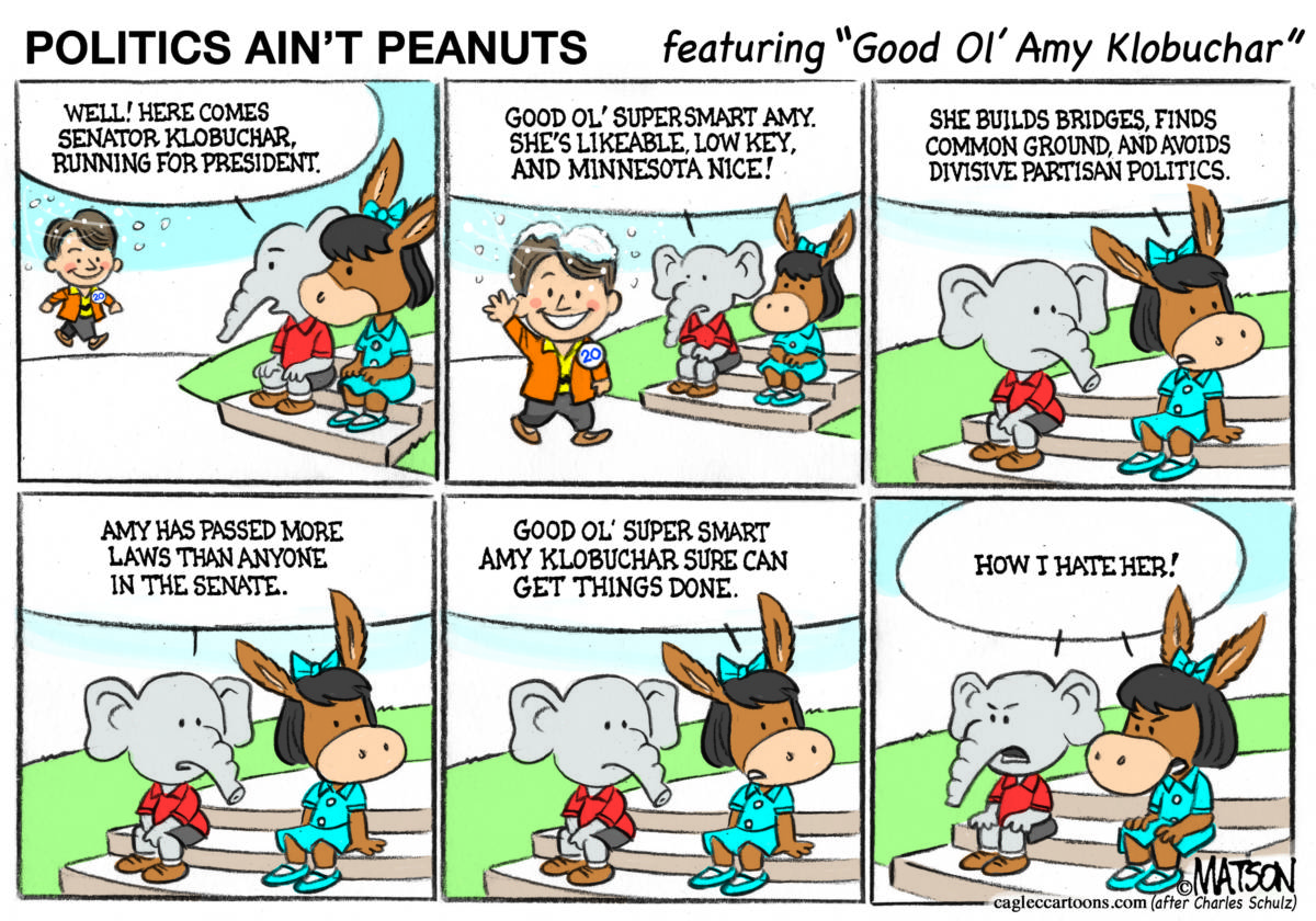 Good Old Amy Klobuchar for President, RJ Matson, southern Utah, Utah, St. George, The Independent, Good, ol, Old, Amy Klobuchar, president, Senator, Minnesota, Nice, peanuts, Charles, Schulz, 2020, Presidential, Election, Democrat, primary