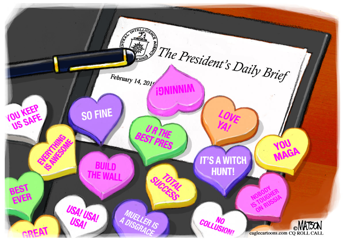 Valentine Presidential Daily Brief, RJ Matson, southern Utah, Utah, St. George, The Independent, Valentine, Day, President, Presidential, Daily, Brief, Conversation, Hearts, Candy, Trump