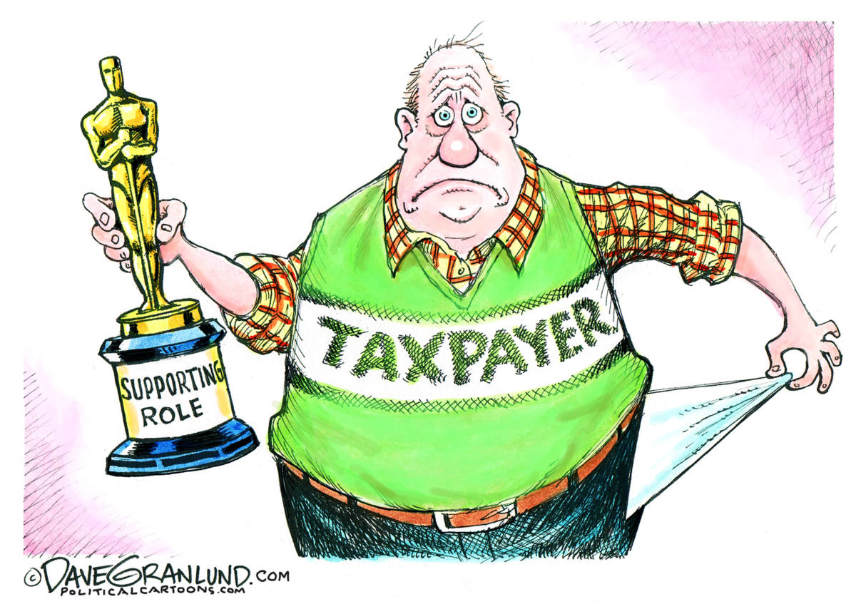 Oscar for US taxpayers, Dave Granlund, southern Utah, Utah, St. George, The Independent, taxpayer, award, academy award, statue, winner, supporting role, high taxes, Oscar,