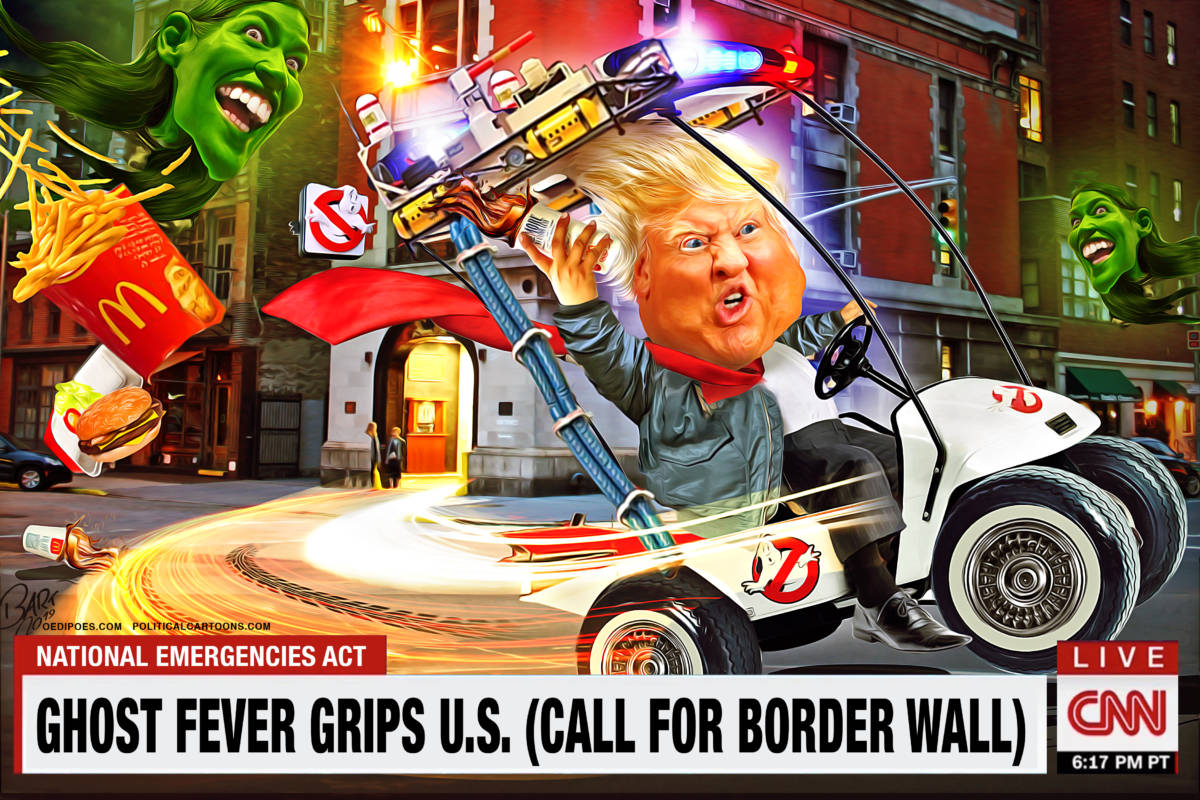 Ghostbuster Trump, Bart van Leeuwen, southern Utah, Utah, St. George, The Independent, national emergencies decleration,border wall,trump,ocasio cortez,cnn,ghostbusters