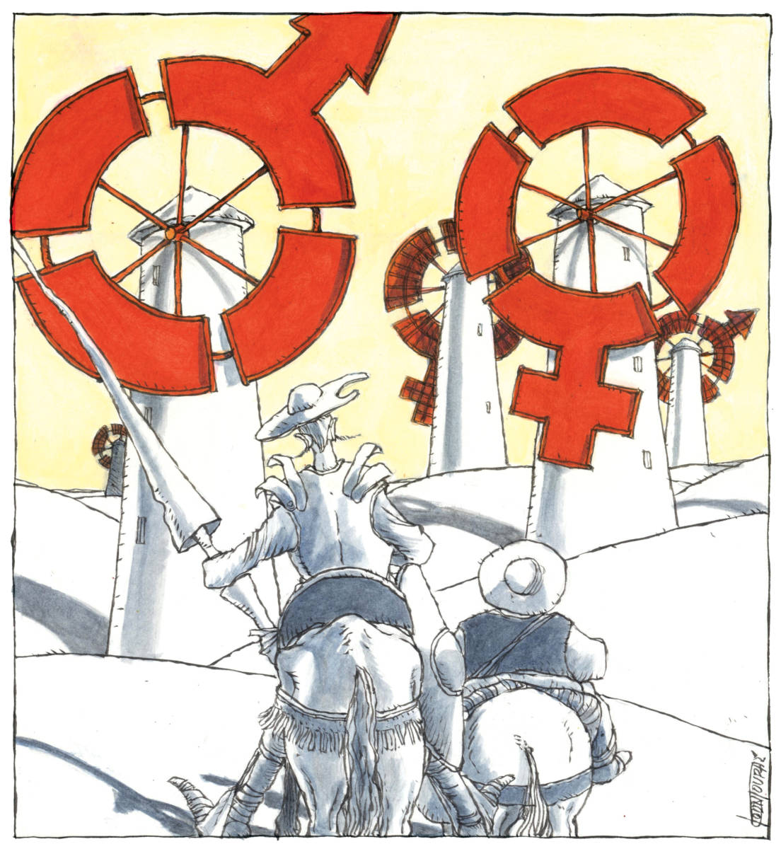 Gender Equality Quixote, Michael Kountouris, southern Utah, Utah, St. George, The Independent, Gender,Equality,men,women,Don Quixote,windmills,Spain