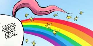 Green New Deal Green New Deal, Nate Beeler, southern Utah, Utah, St. George, The Independent, aoc,democrat,democratic party,green new deal,unicorn,rainbow,airplane,cow toots,policy,resolution,congress,legislation,liberal,left,climate change,big government,alexandria ocasio cortez,fantasy,