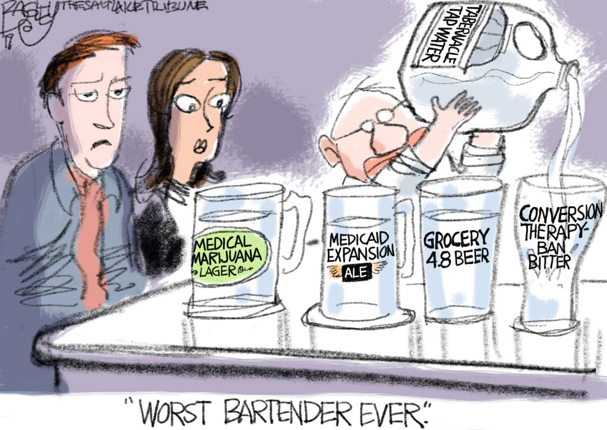 Bad Legislature, Pat Bagley, southern Utah, Utah, St. George, The Independent, Utah, legislature, Salt Lake, referendums, Herbert, beer, bar, liquor, voting rights